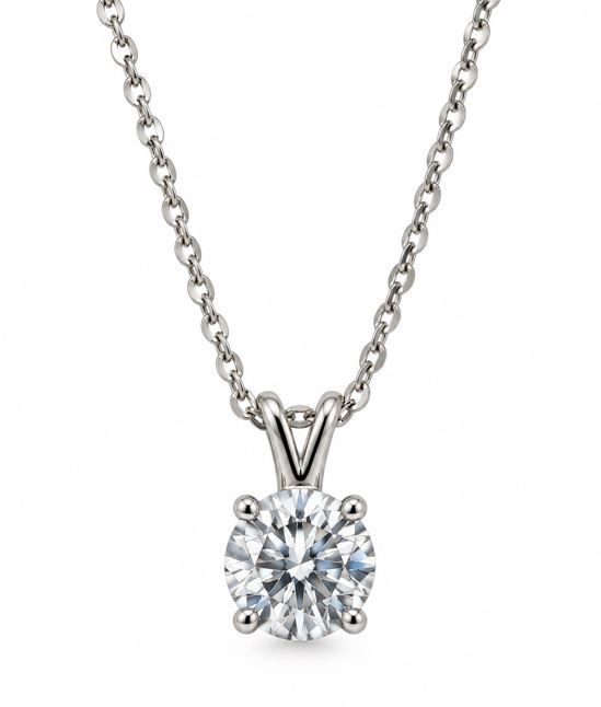 14K W 1.05 CT LAB GROWN DIAMOND NECKLACE