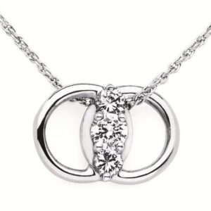 14K TWO-TONE .49 TW DIAMOND MARRIAGE SYMBOL NECKLACE