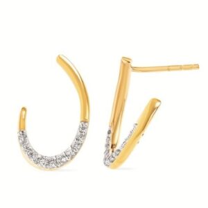 14K Y .21CTTW DIAMOND LOOP POST EARRINGS