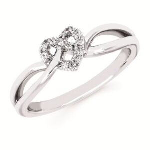 SS .07 CTTW DIAMOND HEART RING