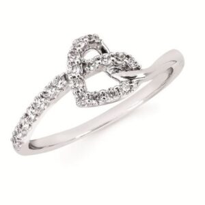 SS .25 CTTW DIAMOND HEART RING
