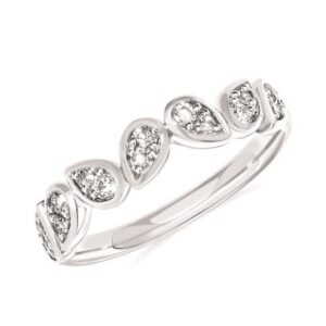 STERLING SILVER .25 CTTW DIAMOND PEAR SHAPED RING