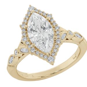 14K Y MARQUISE .38 CTTW DIAMOND ENGAGEMENT MOUNTING