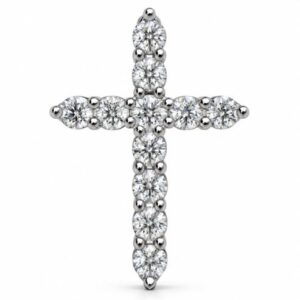 14KW 1.00CTTW DIAMOND CROSS PENDANT