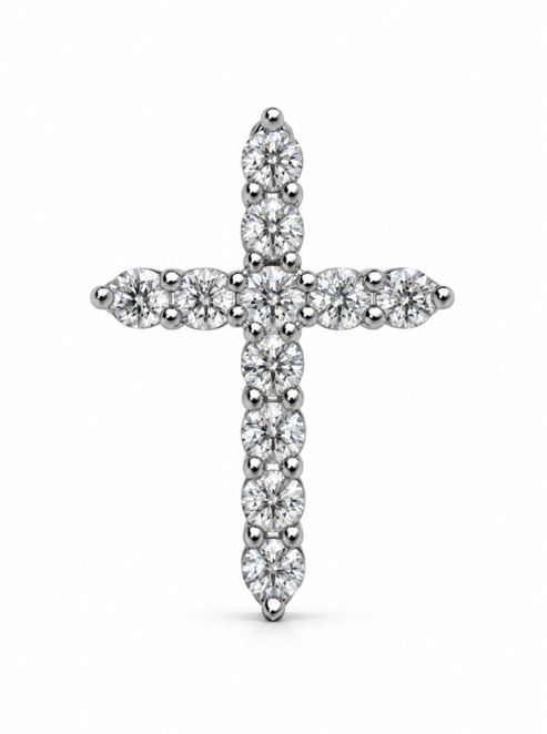 14KW 1.00CTTW DIAMOND CROSS PENDANT