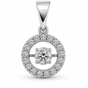 14KW .36CTTW DIAMOND HALO PENDANT