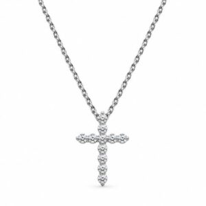 14KW .13CTTW DIAMOND CROSS NECKLACE
