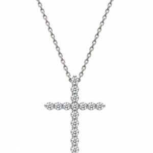14KW .21CTTW DIAMOND CROSS NECKLACE