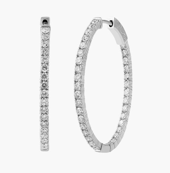 14KW 1.55CTTW DIAMOND INSIDE-OUT HOOPS
