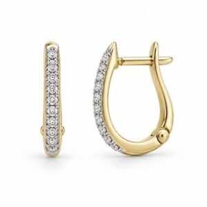 14KY .18CTTW DIAMOND HINGED HOOPS