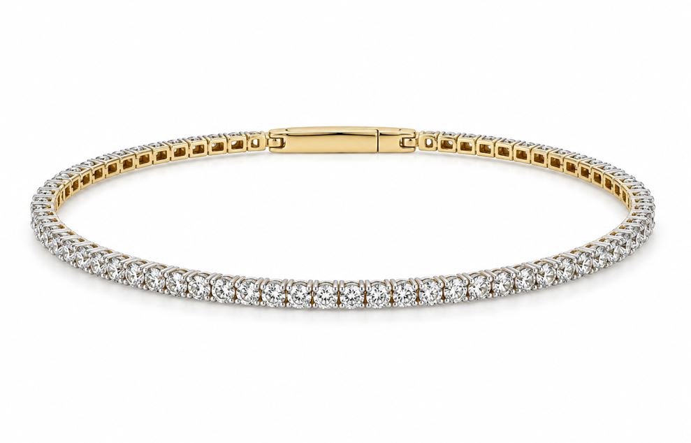 14KY .98CTTW DIAMOND FLEX BANGLE