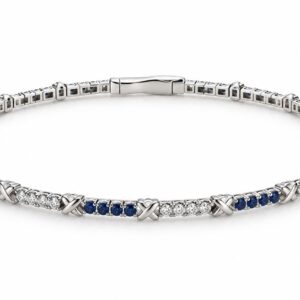 14KW .16CTTW DIAMOND .20CTTW SAPPHIRE BANGLE