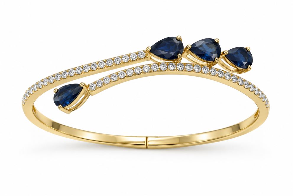 14KY 2.23TW BLUE SAPPHIRE 1.12TW DIAMOND BRACELET