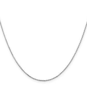 10K WHITE GOLD .8MM DIAMOND CUT CABLE CHAIN 16"