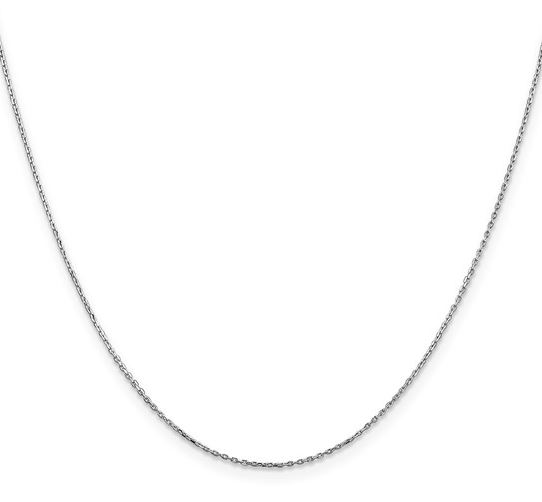 10K WHITE GOLD .8MM DIAMOND CUT CABLE CHAIN 16"