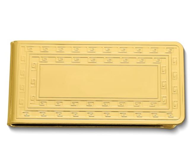 MEN'S GOLD-TONE ENGRAVABLE MONEY CLIP