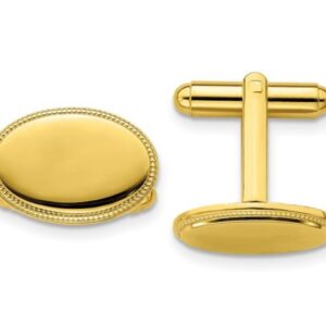 MEN'S GOLD-TONE ENGRAVABLE CUFF LINKS
