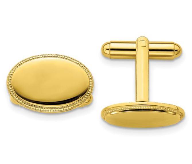 MEN'S GOLD-TONE ENGRAVABLE CUFF LINKS