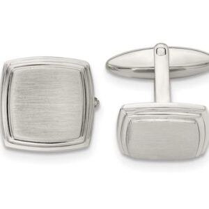 MEN'S STAINLESS STEEL ENGRAVABLE SQUARE CUFF LINKS