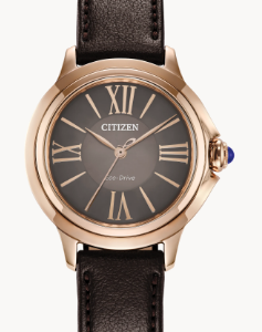 CITIZEN LADIES ROSE ROUND BROWN DIAL WATCH