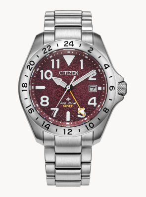 CITIZEN GENTS SSTEEL BURGUNDY DIAL WATCH