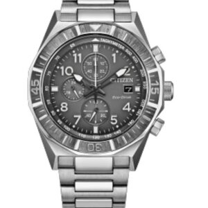 CITIZEN GENTS SSTEEL ROUND GRAY DIAL CHONO WATCH
