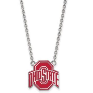 SS OSU LOGO RED ENAMELED NECKLACE