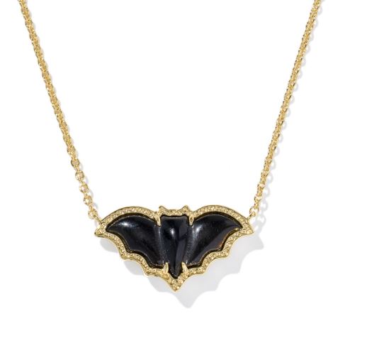KENDRA SCOTT OBSIDIAN BAT NECKLACE