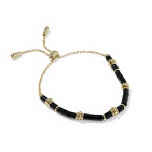 KENDRA SCOTT BREE BLACK AGATE BEADED BRACELET