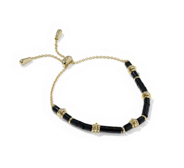KENDRA SCOTT BREE BLACK AGATE BEADED BRACELET