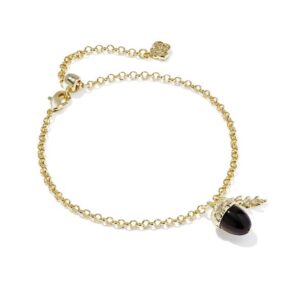 KENDRA SCOTT TIGERS EYE ACORN CHAIN LINK BRACELET