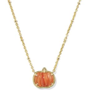 KENDRA SCOTT BANDED AGATE PUMPKIN NECKLACE