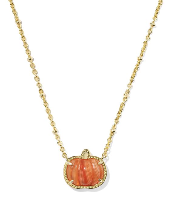 KENDRA SCOTT BANDED AGATE PUMPKIN NECKLACE
