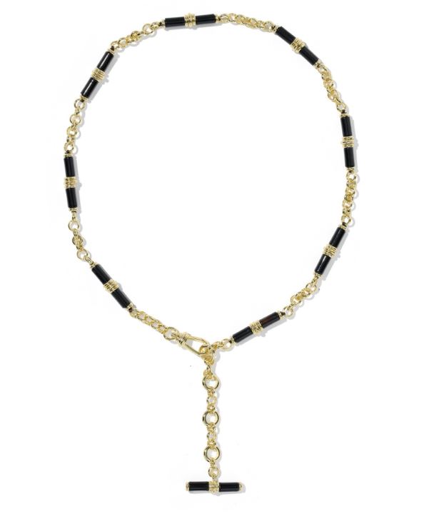 KENDRA SCOTT BREE BLACK AGATE BEADED NECKLACE