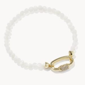 KENDRA SCOTT EMERY BEADED IVORY STRETCH BRACELET