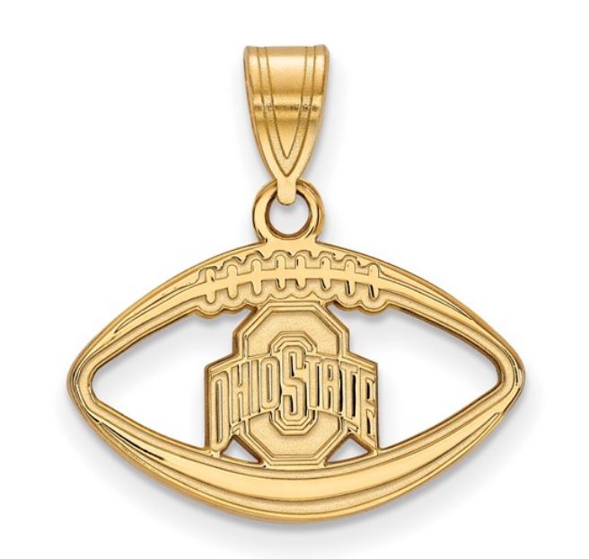 SS GOLD-TONE OSU LOGO FOOTBALL PENDANT