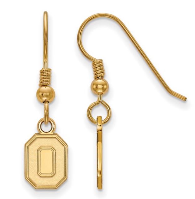 SS GOLD-TONE OSU LOGO DANGLE EARRINGS