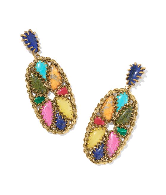 KENDRA SCOTT DOLLY PARTON PATCHWORK EARRINGS