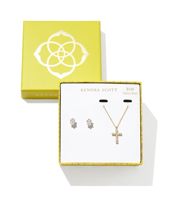 KENDRA SCOTT CAILIN EARRING CROSS NECKLACE SET