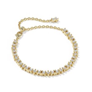 KENDRA SCOTT GOLD-TONE FATE TENNIS BRACELET