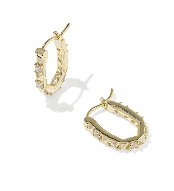 KENDRA SCOTT GOLD-TONE HUGGIE HOOPS