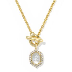 KENDRA SCOTT DAPHNE CRYSTAL MOP TOGGLE NECKLACE