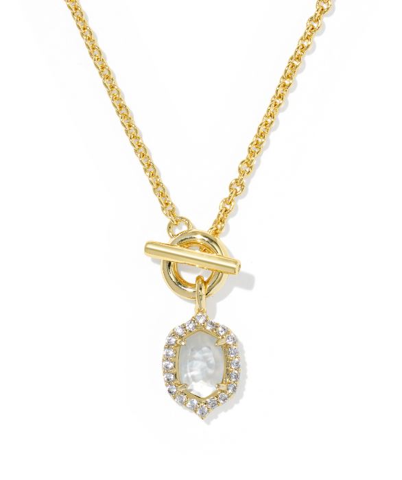 KENDRA SCOTT DAPHNE CRYSTAL MOP TOGGLE NECKLACE